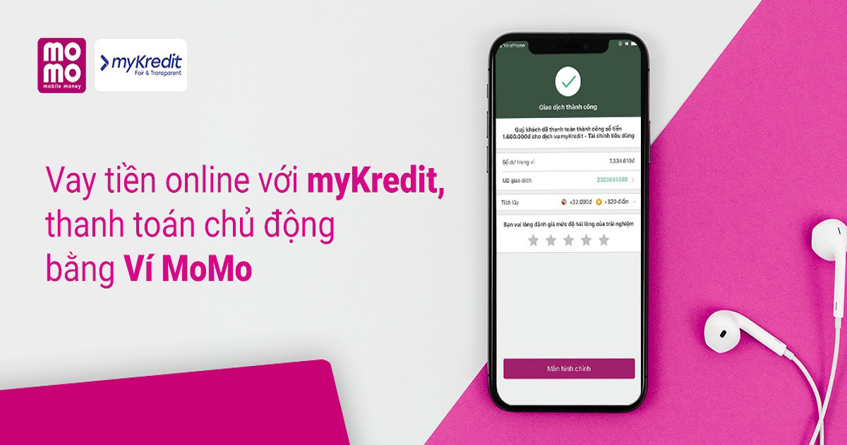 Vay tiền online với myKredit, thanh toán chủ động bằng Ví MoMo