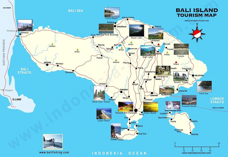 Bản đồ du lịch tại Bali