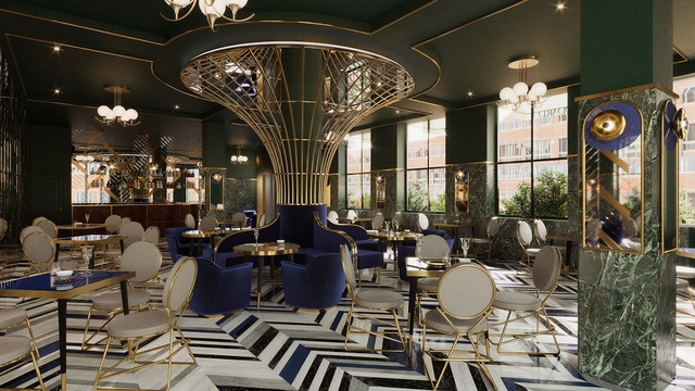 Với tông màu xanh và trắng kết hợp cùng với phong cách tinh tế, sang trọng, Brodard Restaurant- Tea House – Pastry có thể phù hợp với những buôi gặp mặt bạn bè để trò chuyện hay một buổi hẹn lãng mạn của các cặp đôi.