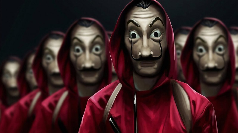 Một nhóm cướp đeo mặt nạ của nghệ sĩ Salvador Dali
