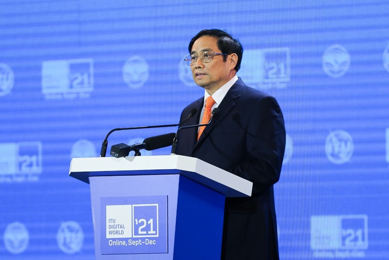 Thủ tướng Chính phủ Việt Nam Phạm Minh Chính phát biểu khai mạc Hội nghị (Ảnh: Bộ TT&TT)