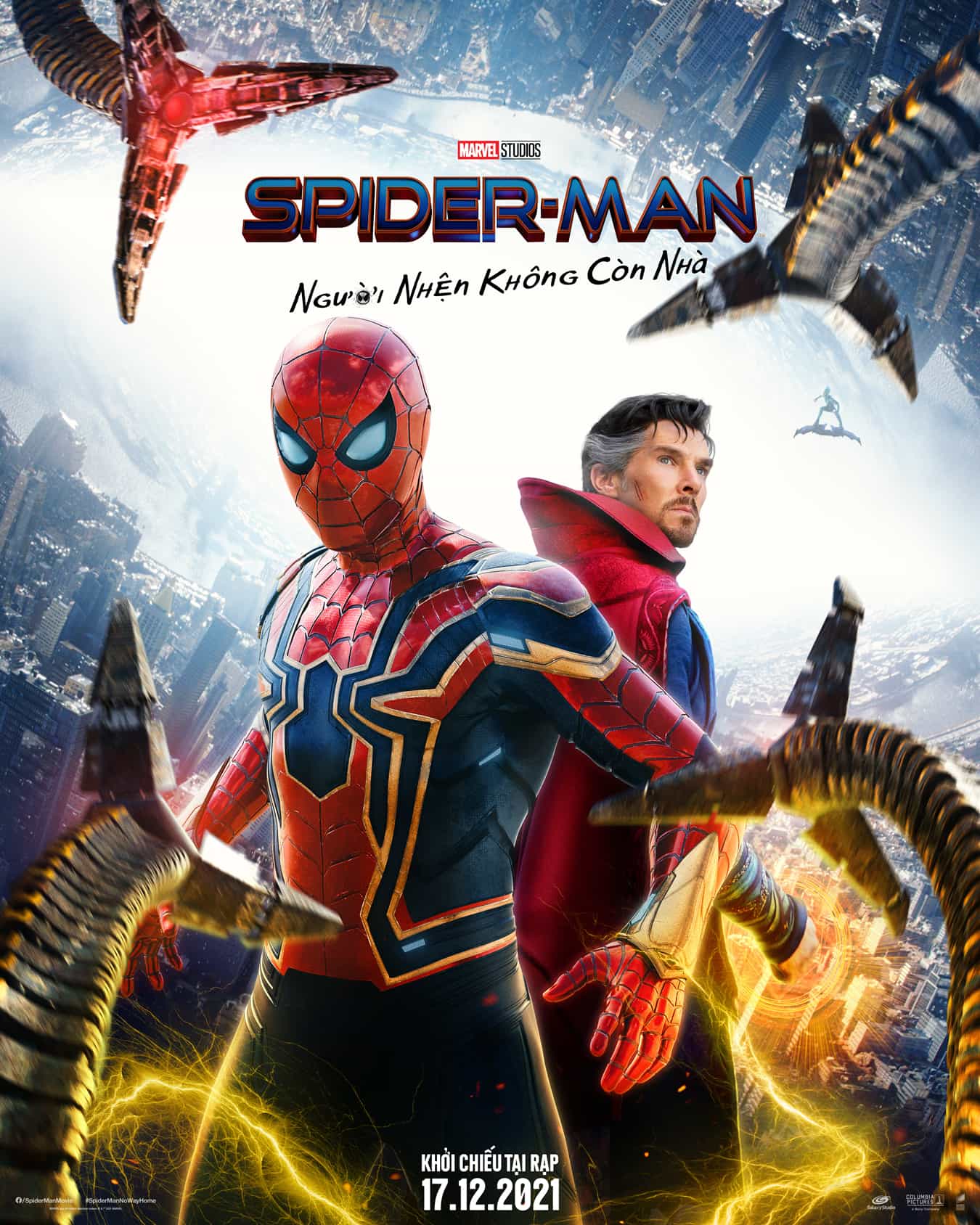 Poster chính thức của SpiderMan: Người Nhện Không Còn Nhà tại Việt Nam. 