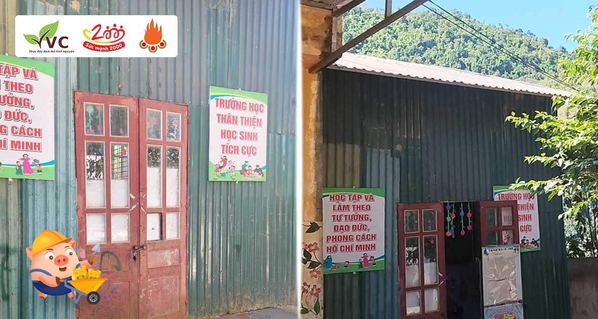 Cùng Anh Chị Nuôi Dự án Nuôi Em góp Heo Vàng xây dựng thêm phòng học điểm trường Tỉnh B, tỉnh Điện Biên