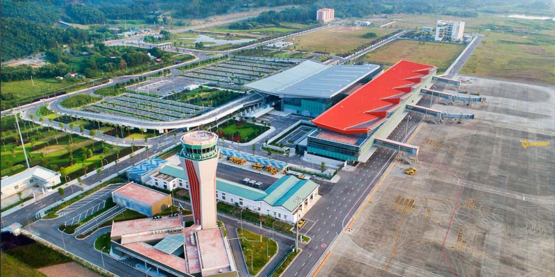 Sân bay quốc tế Vân Đồn Quảng Ninh nhìn từ trên cao.