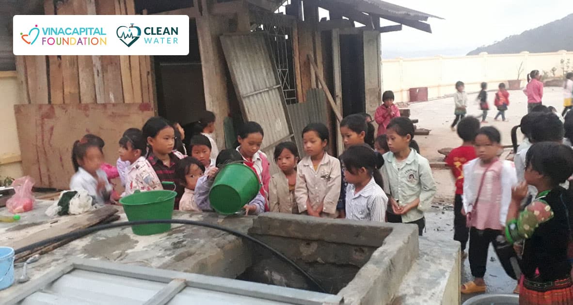 Hỗ trợ chi phí lắp đặt giếng khoan và hệ thống bơm cung cấp nước cho Trường Phổ thông Dân tộc bán trú Tiểu học Mù Sang tại tỉnh Lai Châu